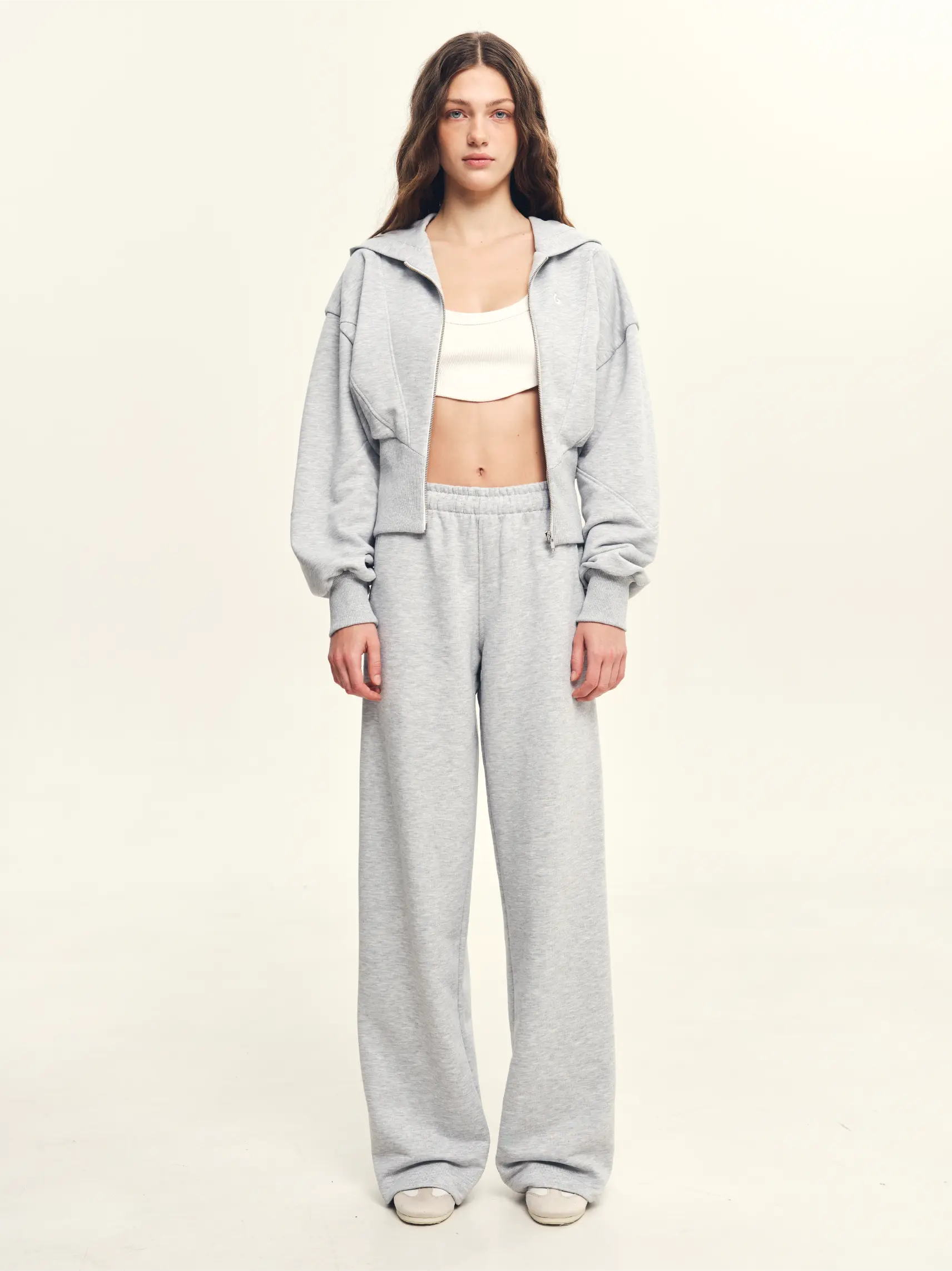 Cropped Corset Zip Hoodie | 044GARDEN
